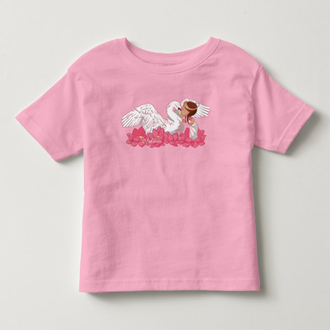 Baby Girl Saraswati with her White Swan T Shirt (Framsida)