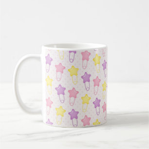 Baby Girl Scrapbook Style Mugg Rosa Digitalt Pap