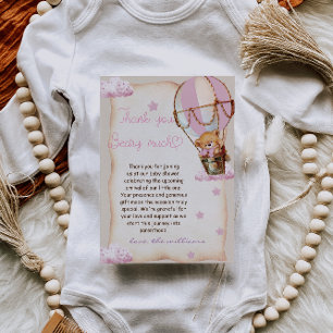 Baby Girl Teddybjörn Rosa Tack Kort