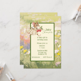 Baby Girl Woodland Animal Shower Inbjudningar