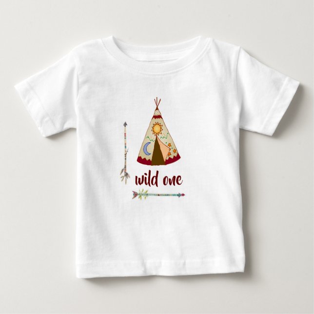 Baby Girls T-Shirts - Vild En Teepee (Framsida)