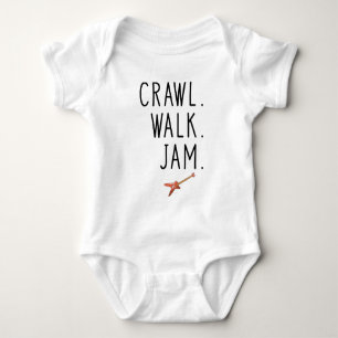 Baby Gitarr Rockmusik - Crawl Walk Jam Gitarr T Shirt