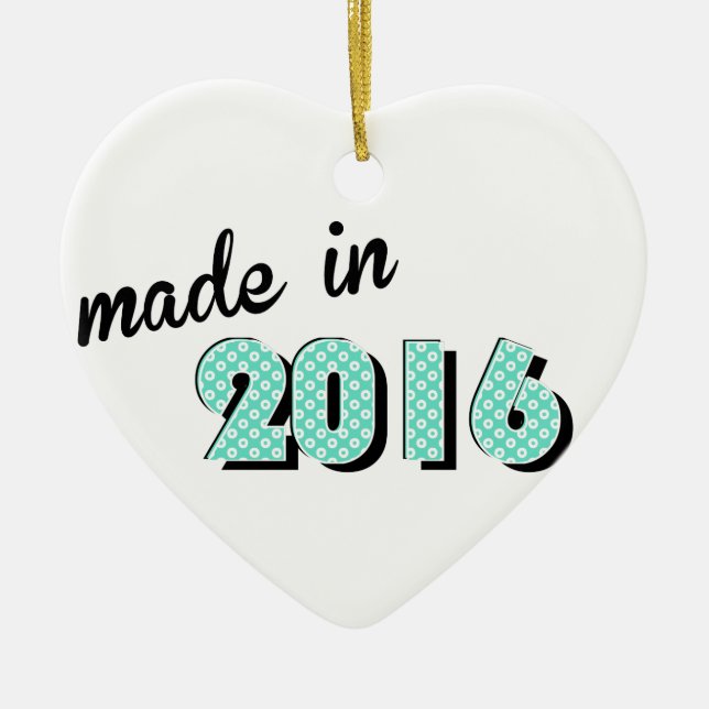 Baby gjorde 2016 julgransprydnad keramik (Framsidan)