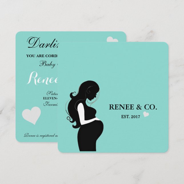 Baby Glam Shower Firande Sprinkle Party Inbjudningar (Fram/baksida)