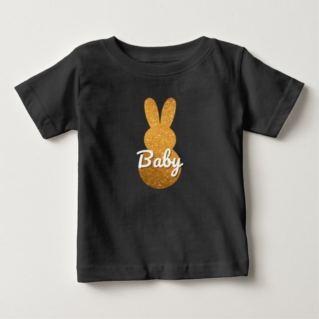 Baby Glitter Bunny Bodydress - Cute Family Påsk T Shirt (Framsida)