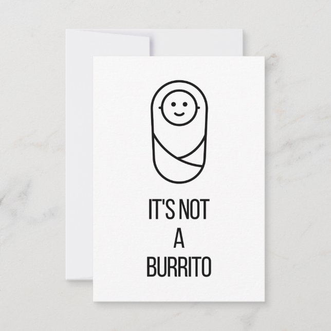 Baby Glückwunsch Karte zur Geburt - Burrito Kort (Framsida)