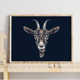 Baby Goat Animal Porträtt | Utskrift av vägg Poster