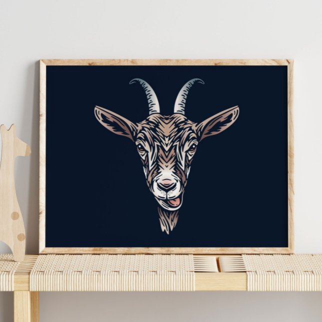 Baby Goat Animal Porträtt | Utskrift av vägg Poster (Skapare uppladdad)