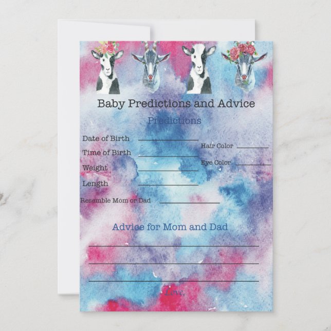 Baby Goat Baby Shower-spel Inbjudningar (Framsida)