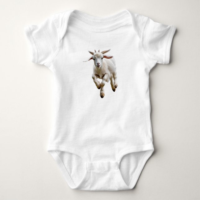 Baby Goat Kid Jumping åt dig T Shirt (Framsida)