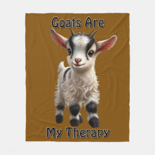 Baby Goat med Fluffy Päls och ljusa uttryck Fleecefilt