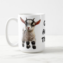 Baby Goat med Fluffy Päls och ljusa uttryck Kaffemugg