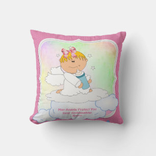 Baby Goddotter Gift Baptism Communion Angel Rosa Kudde