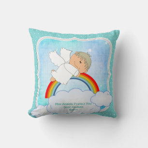 Baby Godson Gift Communion Baptism Cute Angel Kudde
