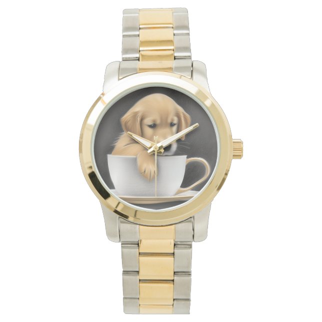 Baby Golden Retriever in a Tea Kopp Graphic Armbandsur (Framsida)