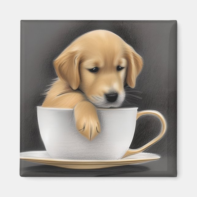 Baby Golden Retriever in a Tea Kopp Graphic Magnet (Framsidan)