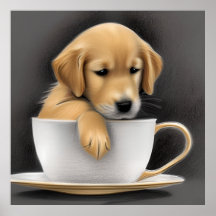 Baby Golden Retriever in a Tea Kopp Graphic