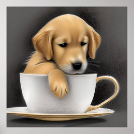 Baby Golden Retriever in a Tea Kopp Graphic Poster