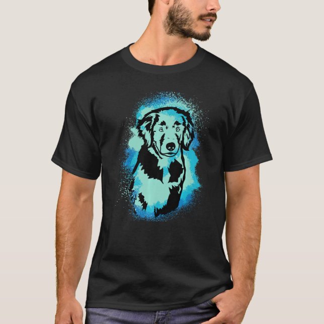Baby Golden Retriever Paint Blue Design Dog Mom Da T Shirt (Framsida)