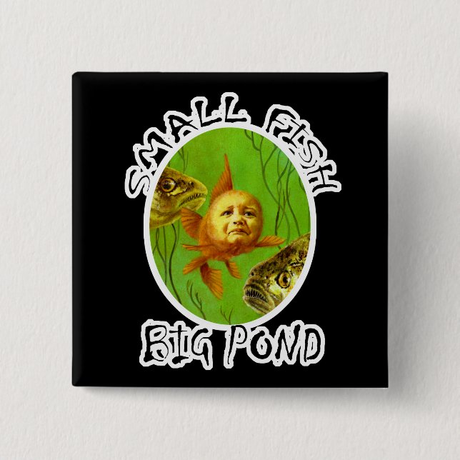 Baby Goldfish Square Badge Button Knapp (Framsida)