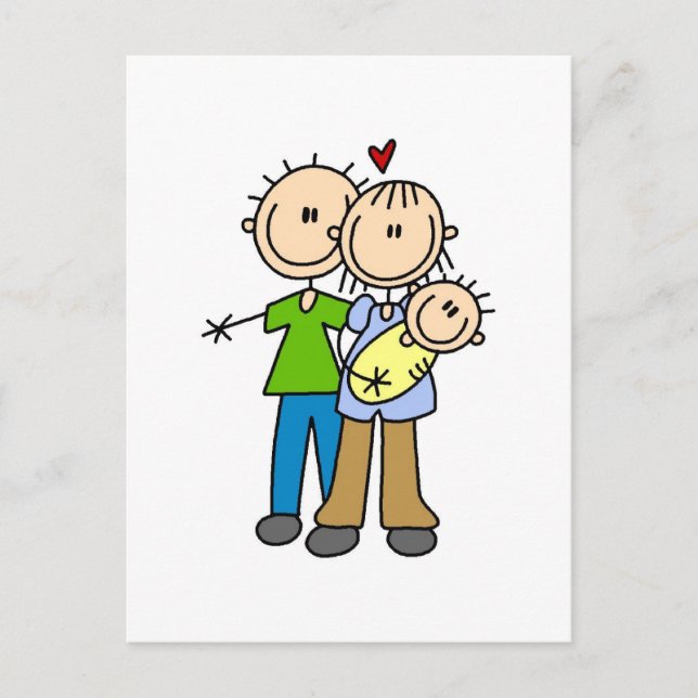 Baby gör tre T-tröjor och presenter Vykort (Framsida)