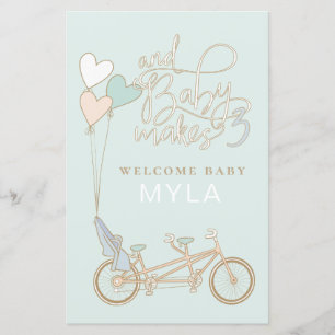 Baby gör tre tandemcykler med sätet baby anpassnin