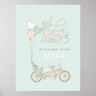 Baby gör tre tandemcykler med sätet baby anpassnin poster