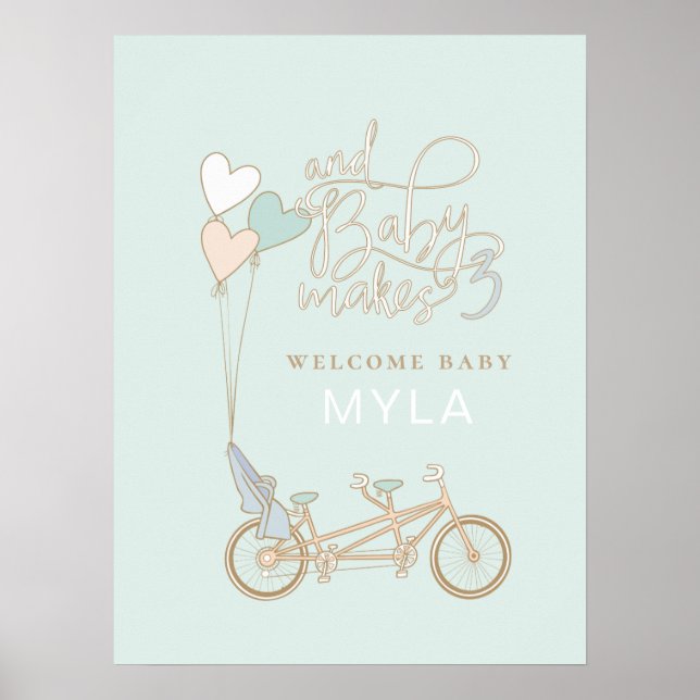 Baby gör tre tandemcykler med sätet baby anpassnin poster (Framsidan)