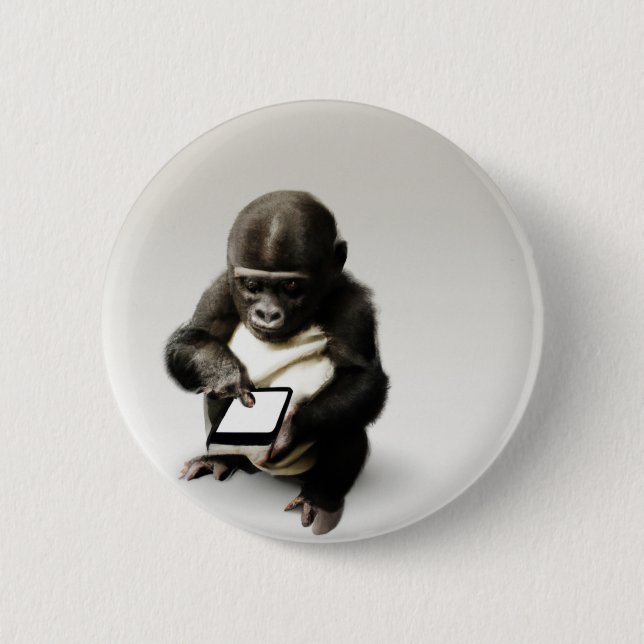 Baby gorilla Button / チビゴリラの缶バッジ　Gorilla Life Knapp (Framsida)