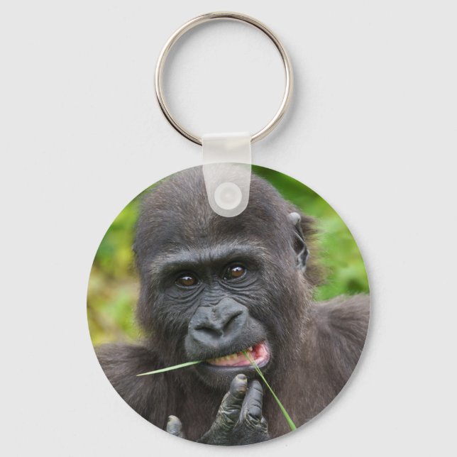 Baby Gorilla Cuteness Nyckelring (Framsida)
