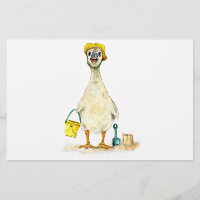 Baby Gosling om stranden Brevpapper (Framsida)
