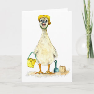 Baby Gosling om stranden Helgkort