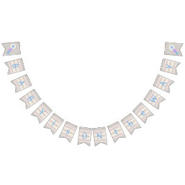 Baby Grace Blue och Rosa Stripe Baby Shower Vimplar