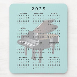 Baby Grand Piano Design 2025 Calendar Mousepad Musmatta