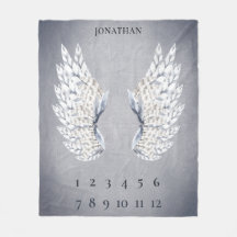 Baby Grått Blue Angel Vinge månatlig milstolpe