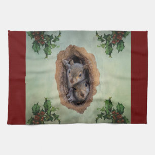 Baby Grått Squirrels jul Kökshandduk