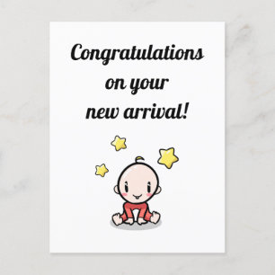 Baby Grattis Card, Unisex, New Arrival, Vykort
