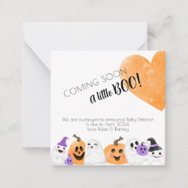 Baby gravid-meddelande Halloween-söt pumpa Anteckningskort