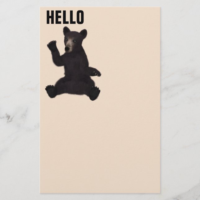 BABY GRIZZLY BEAR HEJ BREVPAPPER (Framsida)