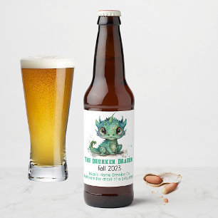 Baby grönt Dragon Home Brew Beer Ölflaska Etikett