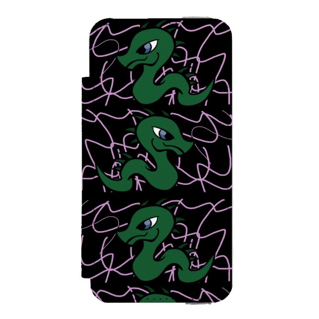 Baby grönt drake mönster incipio iPhone wallet skal (Folio Framsidan)
