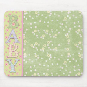 Baby Grönt Gult Rosa ros Mousepad Mouse Pad Musmatta