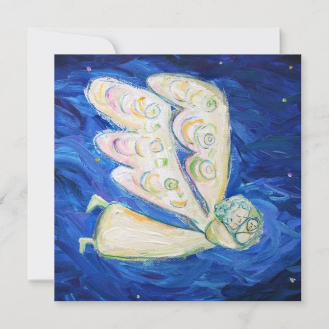 Baby Guardian Angel Art Anpassningsbar-inbjudan Inbjudningar (Framsida)