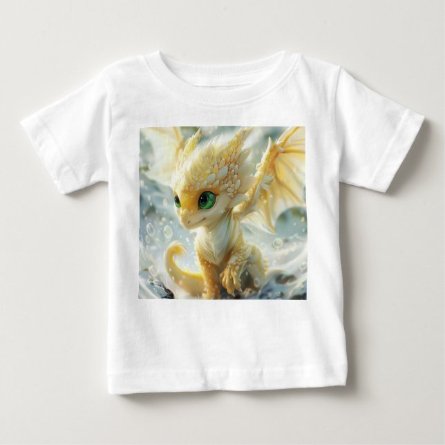 Baby Gult Dragon T Shirt (Framsida)