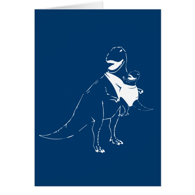 Baby-ha på sig dinosauren hälsningskort (Framsidan)