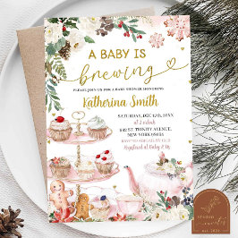 Baby håller på att andas Vinterjulsaga Baby Shower Inbjudningar