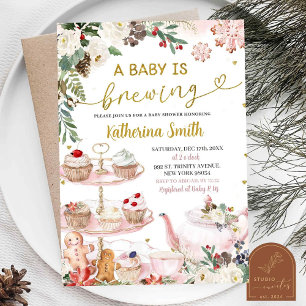 Baby håller på att andas Vinterjulsaga Baby Shower Inbjudningar
