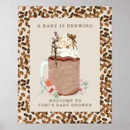Baby håller på att blåsa Blommigten över isbildad  Poster