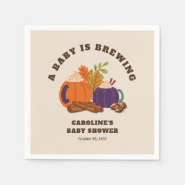 Baby håller på att blåsa en babyskare för babyaffe pappersservett