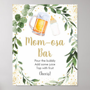 Baby håller på att brinna Greenery Mimosa Pub-skyl Poster